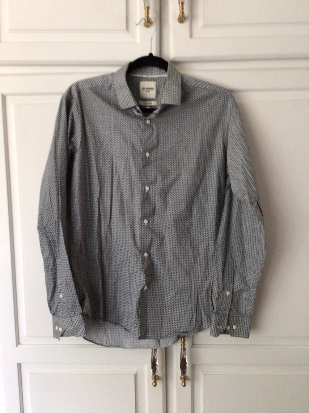 Ben Sherman Navy and White Micro-Check Dress Shirt